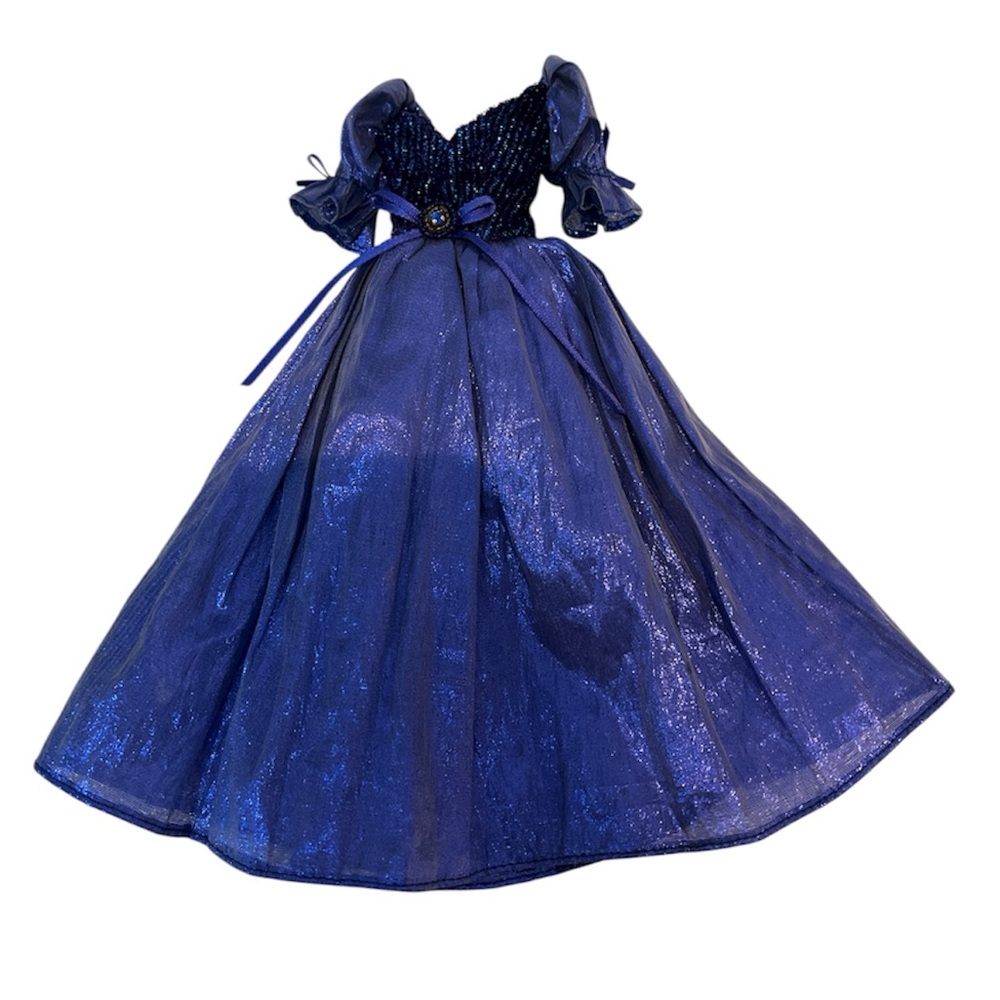 Barbie Vtg 1990's Costco Ball Gown Royal Blue Sparkle w/Blue Stone at Waist